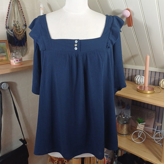 Blouse bleue, Grain de malice, taille XL