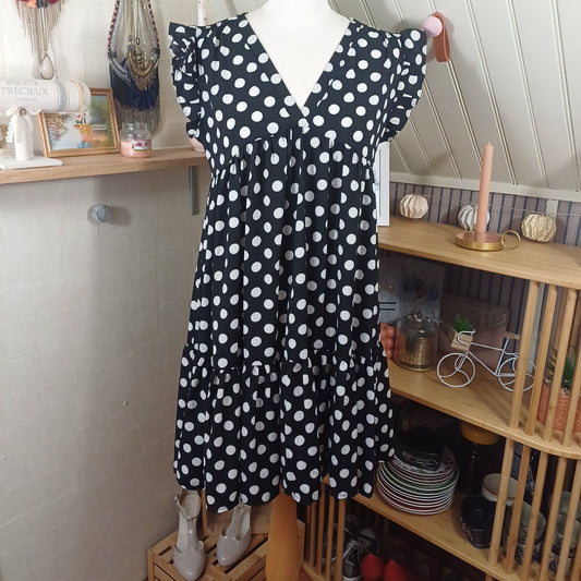 Robe noire à pois blancs,Vintage Love, taille 38