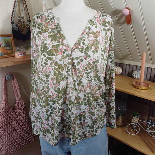 Blouse fleurie, H&M, taille XL