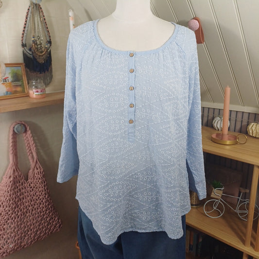 Blouse bleue, taille 46