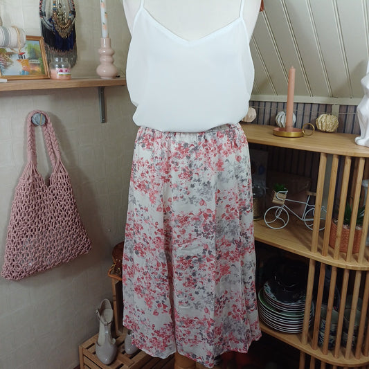 Jupe fleurie, Damart, taille 46/48