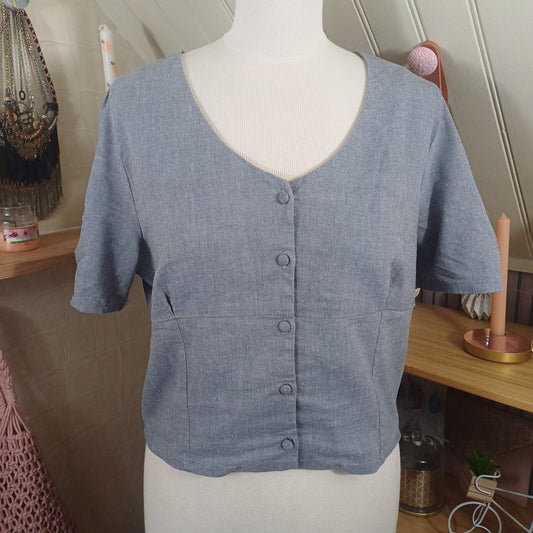 Haut couleur jean, Camaïeu, taille M