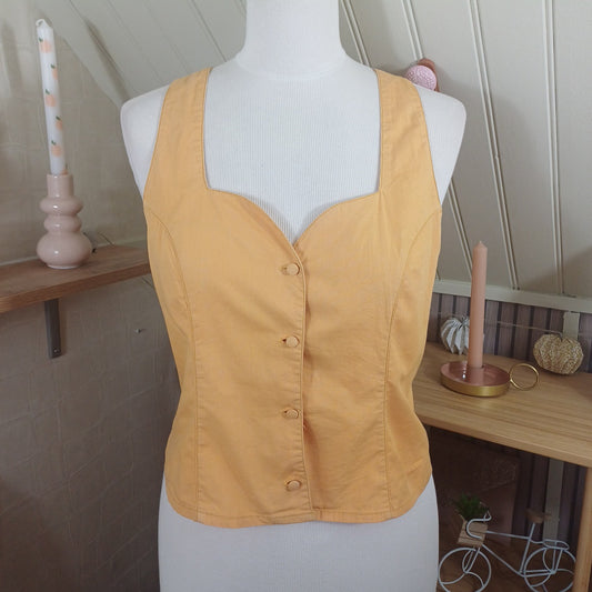 Gilet court jaune, Coton d'or, taille 36