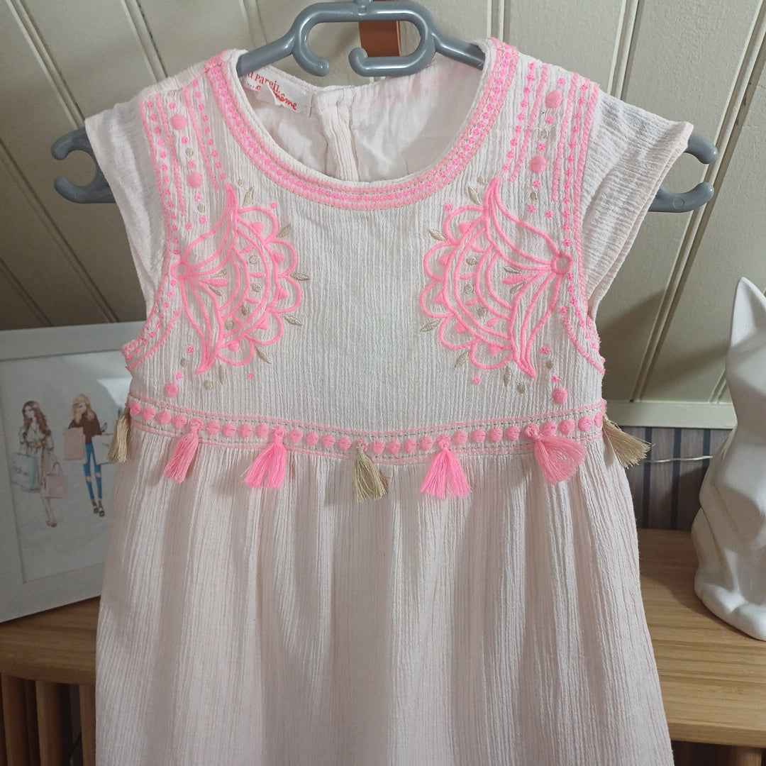 Robe beige et rose, Du pareil au même, taille 6 ans