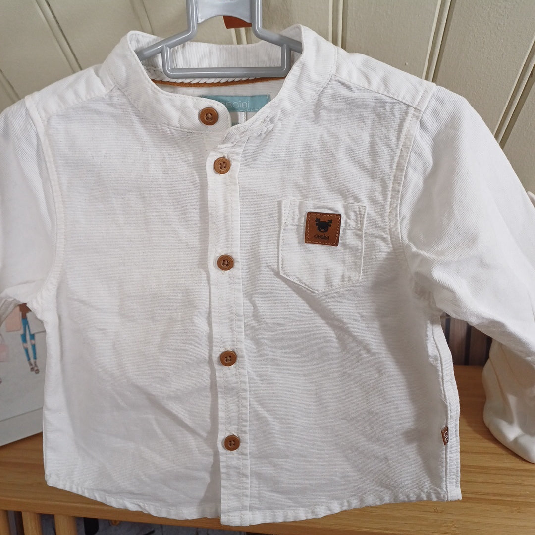 Chemise blanche, Obaïbi, taille 9 mois
