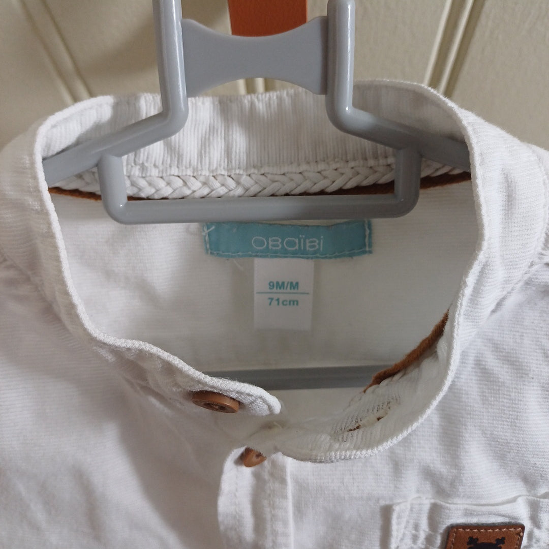 Chemise blanche, Obaïbi, taille 9 mois