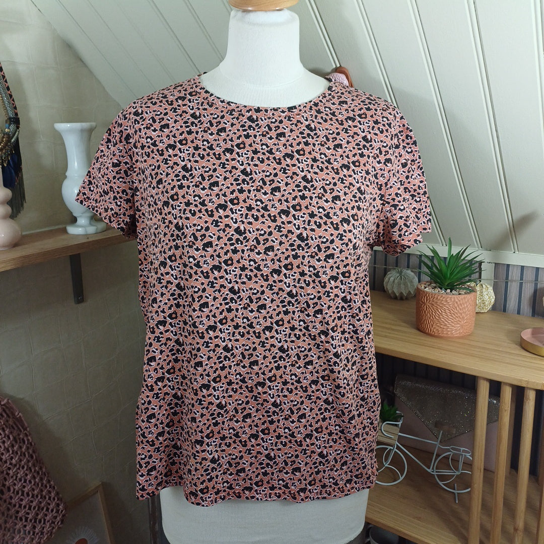 Tee-shirt rose, kiabi, taille L