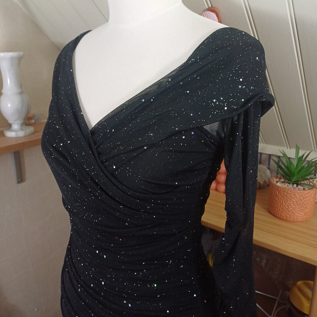 Robe noire pailletée,taille XS