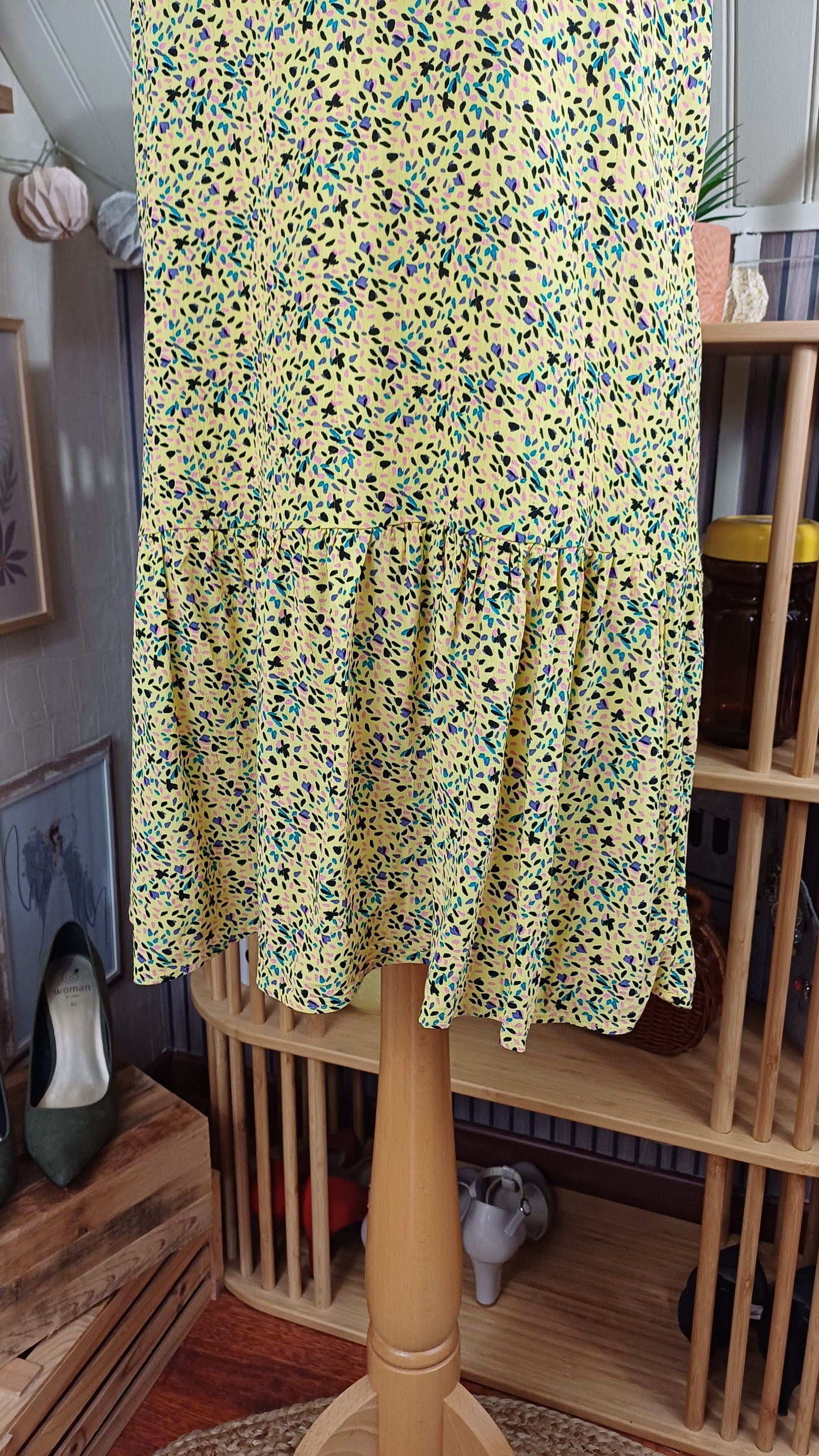 Robe jaune tachetée, Promod, taille 38