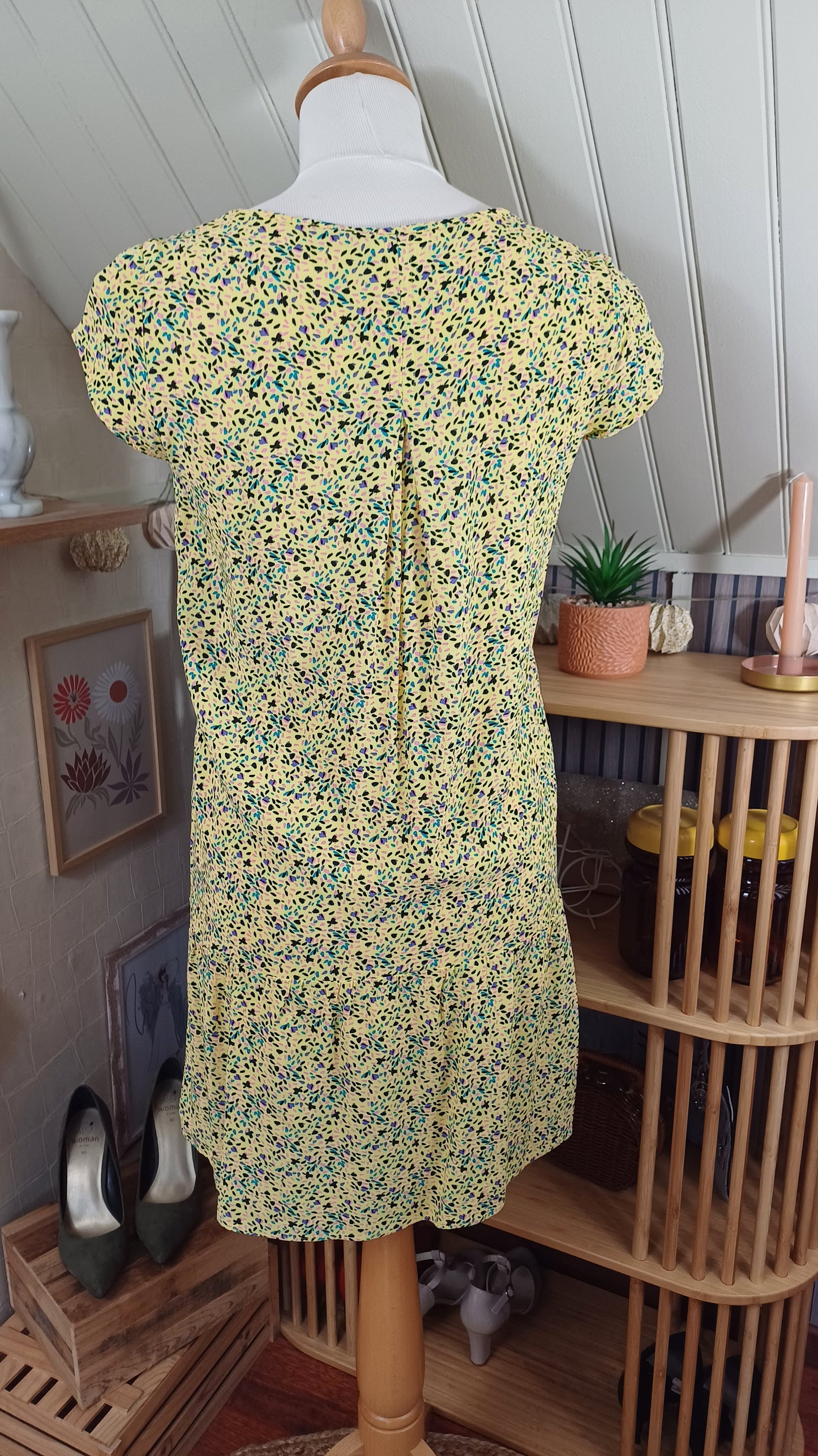 Robe jaune tachetée, Promod, taille 38