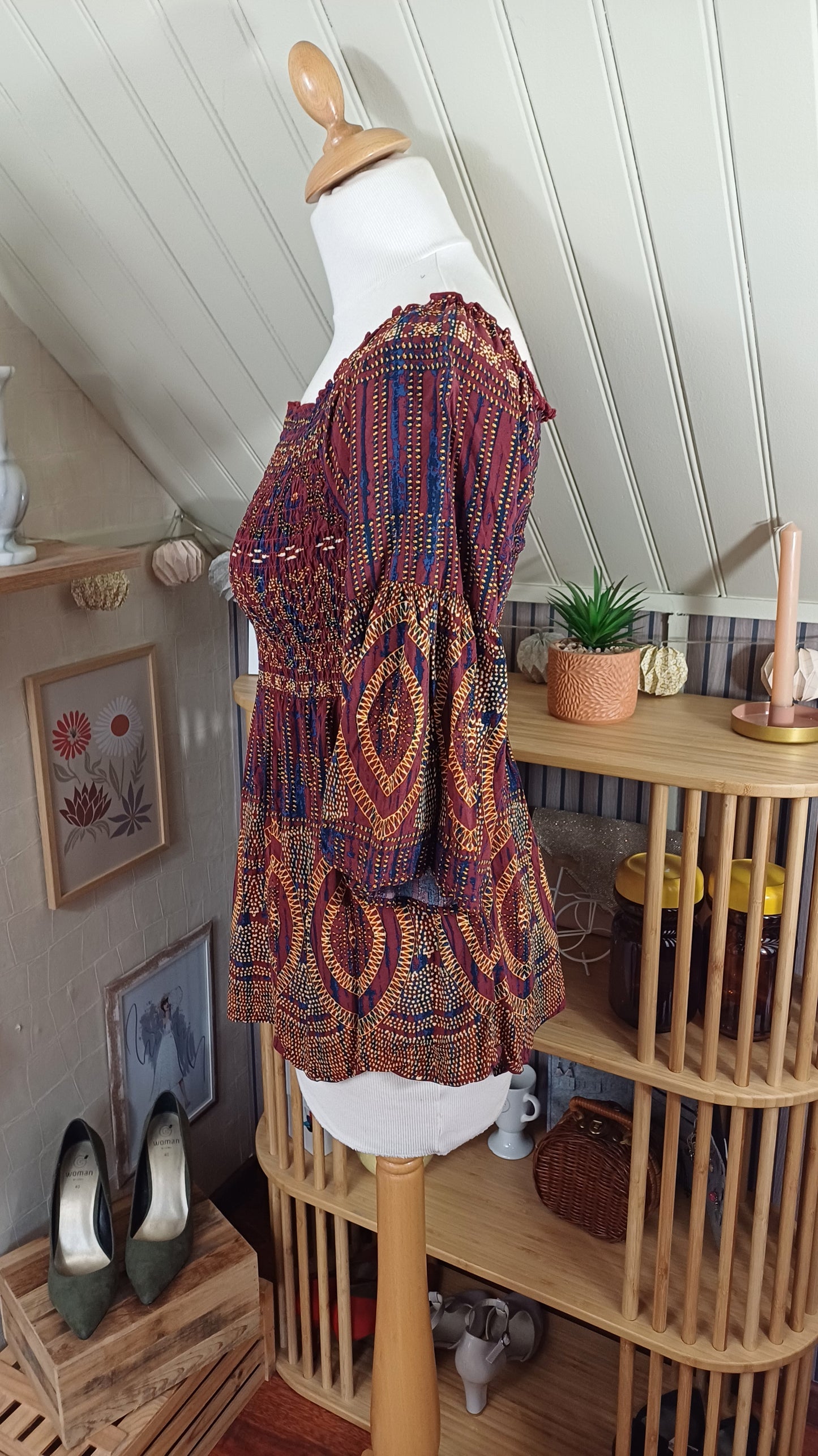 Blouse bordeaux, Cache Cache, taille 38