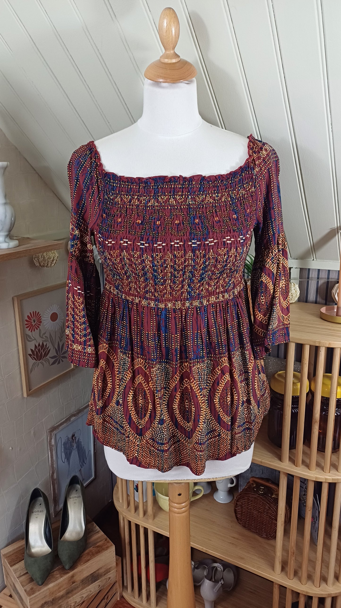 Blouse bordeaux, Cache Cache, taille 38