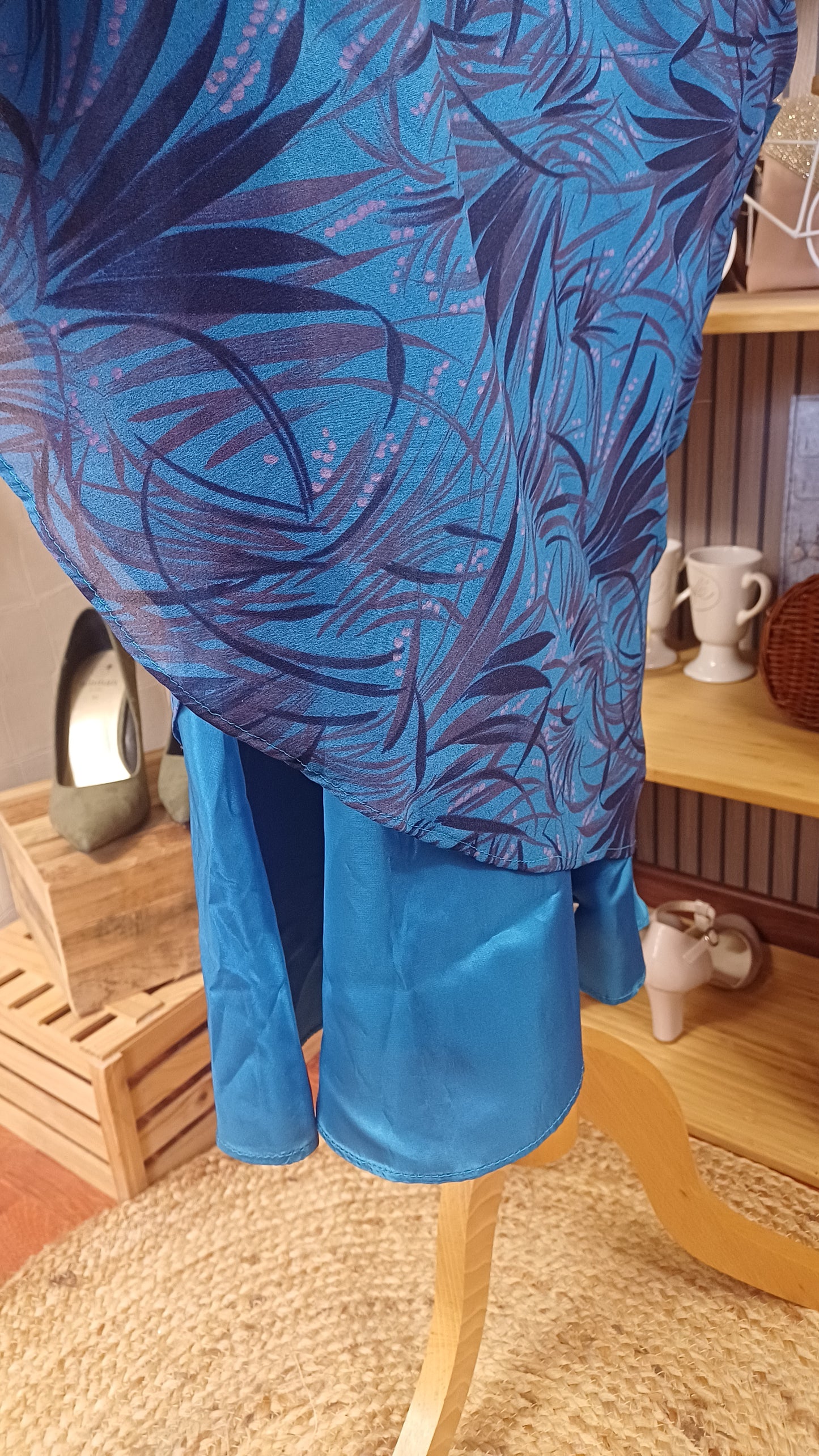 Robe bleue, fait main, taille M