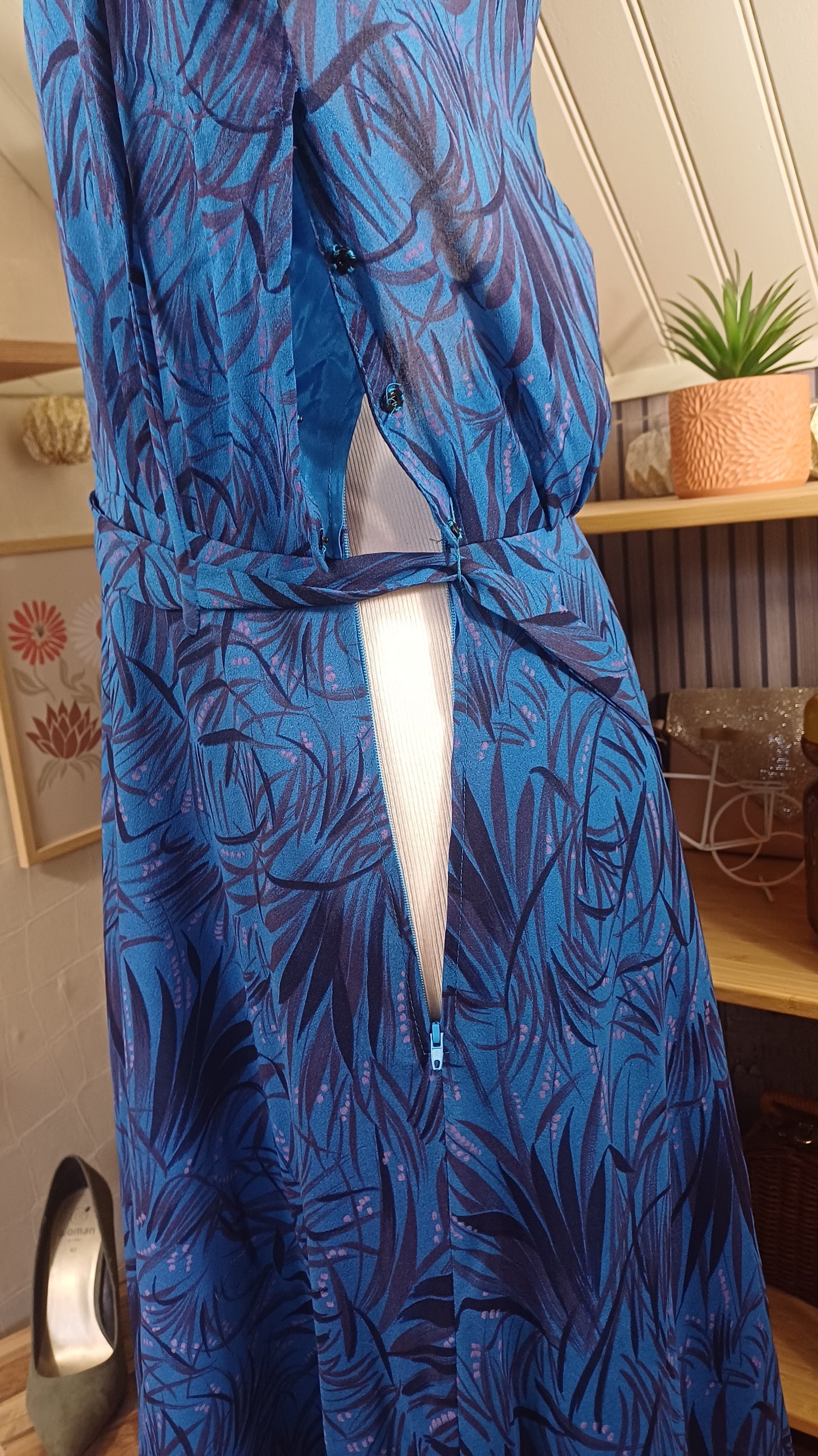 Robe bleue, fait main, taille M