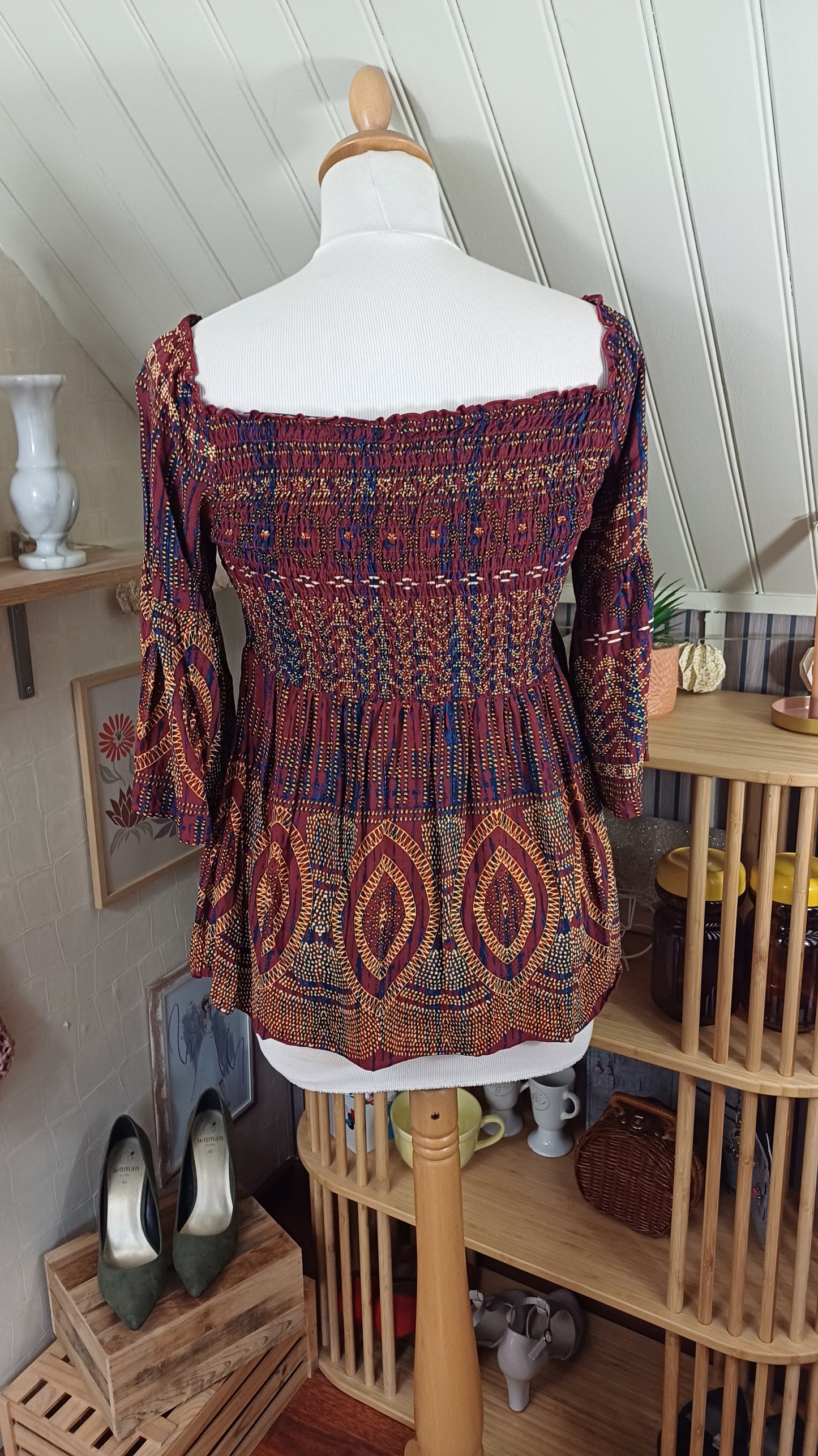 Blouse bordeaux, Cache Cache, taille 38