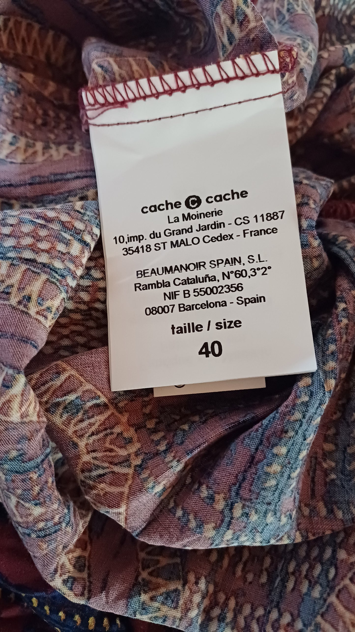 Blouse bordeaux, Cache Cache, taille 38