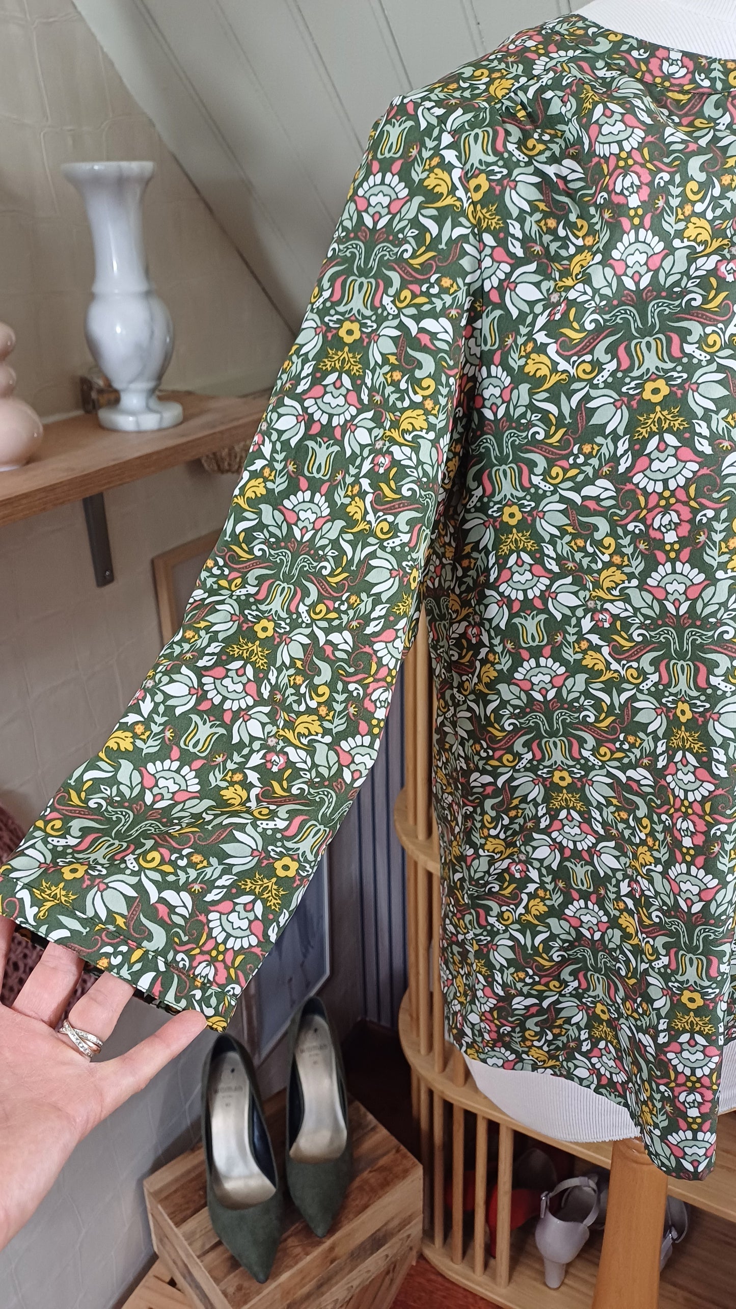 Blouse verte à motifs, Blancheporte,taille 40