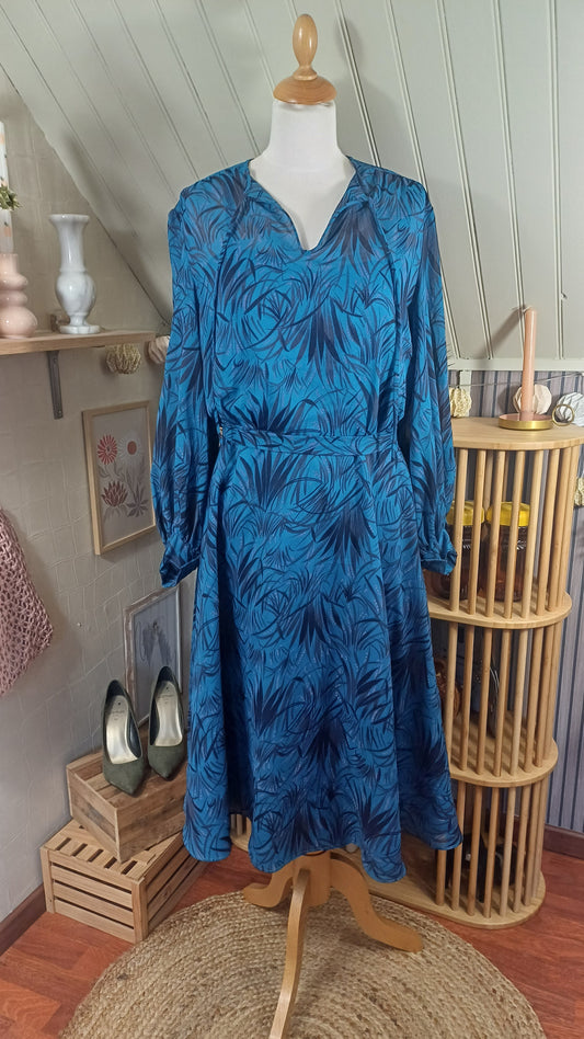 Robe bleue, fait main, taille M